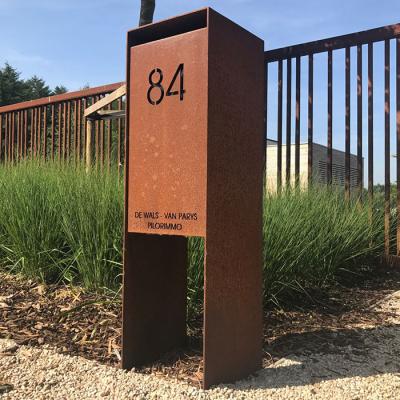 China Metal Letter Box Corten Steel Garden Sculpture Eye Catching For Outdoor Spaces for sale