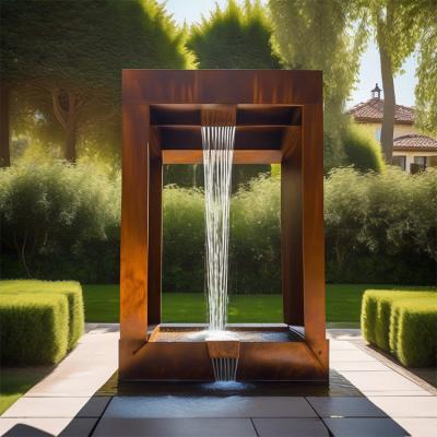 China Create Tranquil Setting Corten Steel Garden Water Features Big OEM for sale