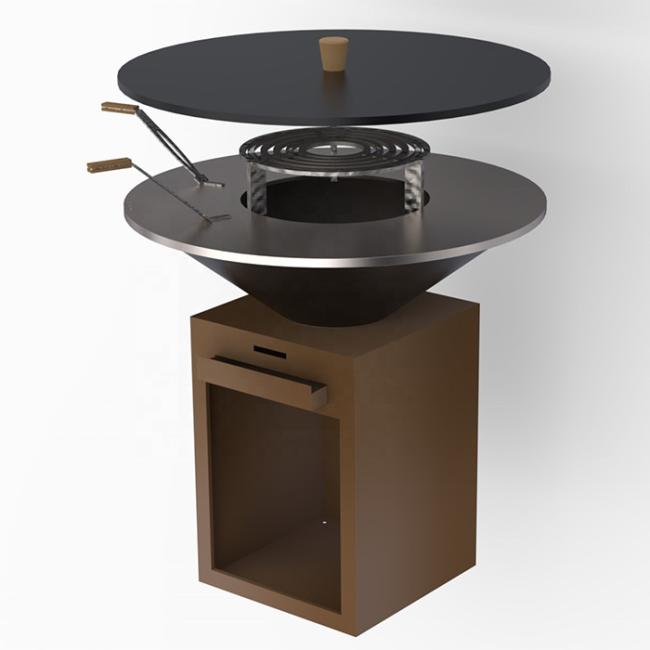 3-5 people corten steel bbq