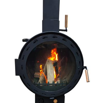 China Modern Wood Burning Fire Pits Easy Assembly Manual Ignition Carbon Iron fireplace for sale