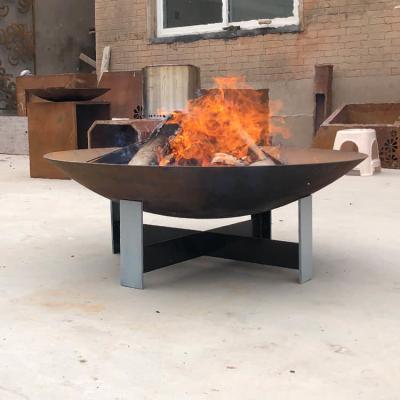 China 100cm 150cm Corten Steel Extra Large Fire Pit And Water Bowl for sale