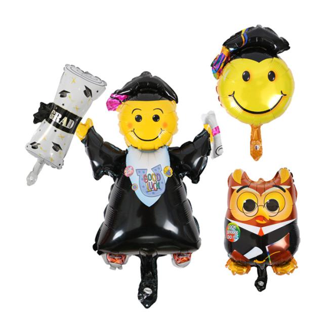 New design high quality graduation party set DR.Owl foil balloon helium