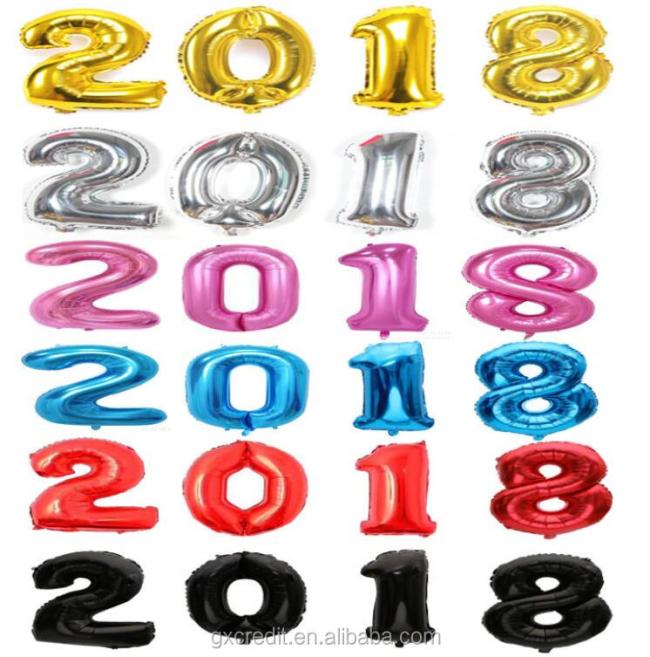 China factory Yiwu large number balloons foil number black gold rose gold pink blue silver various colors