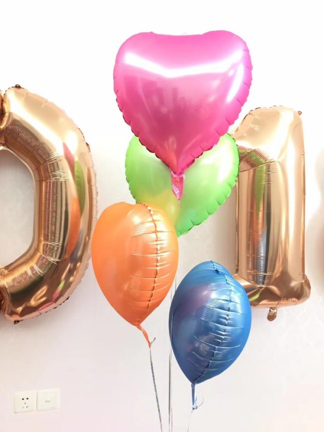 Latex Balloon Set Various Color Valentines Day Romantic Heart Shape Wedding Foil