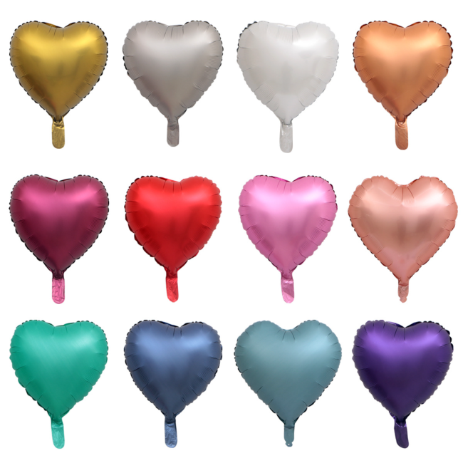 18 inch heart shape foil balloon with different color