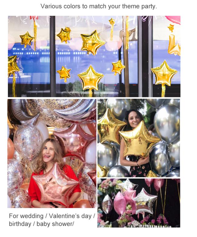 Birthday wedding baby shower valentine's day party ballon decoration18 inch foil star balloons