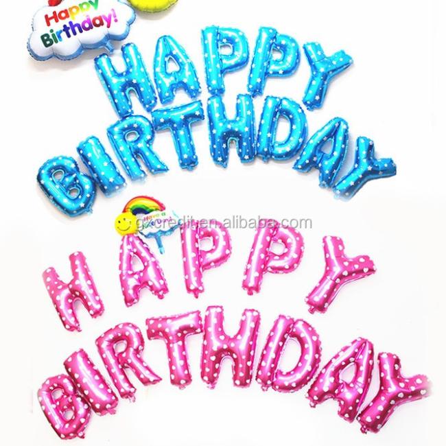 16 inch pink and blue color foil letter/number balloon