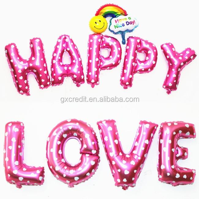 16 inch pink and blue color foil letter/number balloon