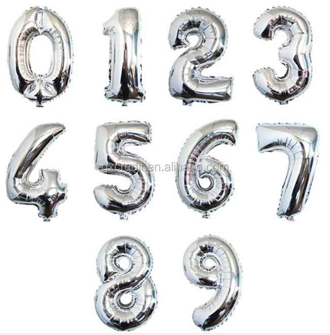Golden Color Foil Number Balloon