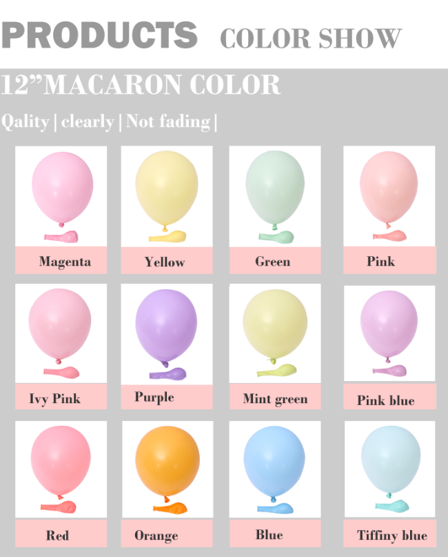 Festival party decoration macaroon color set balloon for wedding decoration