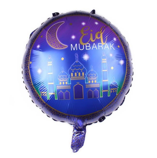 Eid Mubarak custom logo printed advertising Helium 12 inch metallic latex balloons