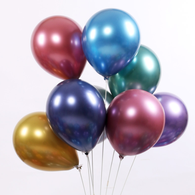 100 custom china mylar 12" metallic latex globos in bulk wholesale supplier birthday party decoration manufacturer