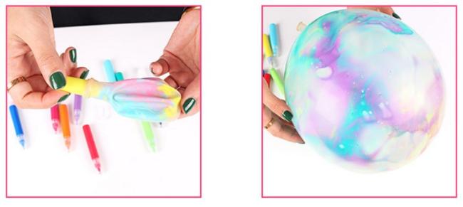 New product idea Bag of 24pcs 12 inch transparent latex graffiti balloon with different pigments