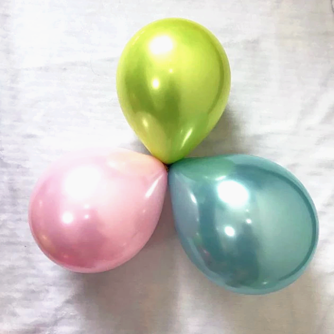 12" Metallic chrome latex ballons 2.8g 50piece package
