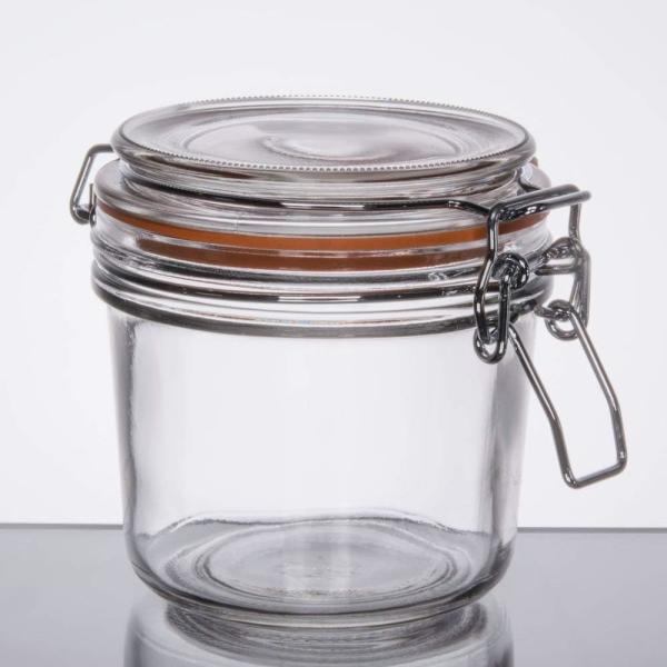 Quality Custom 350ML Wide Mouth Glass Storage Jars With Airtight Lids for sale