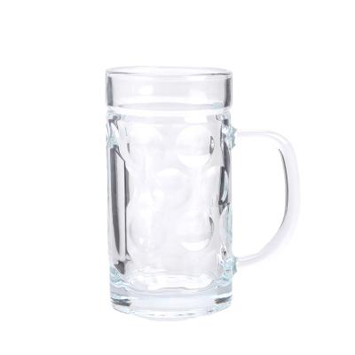 China 500ML Classic Glass Beer Mug With Handle Customized Acceptable for sale