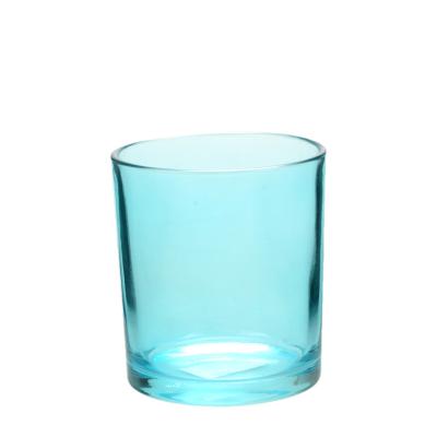 中国 青い色のガラス ボチブキャンドルホルダー 11OZ OEM ソーヤワックスキャンドルホルダー 販売のため