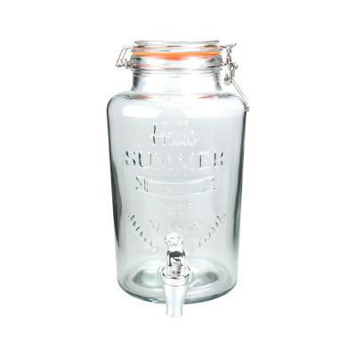 China OEM Cold Drink Glass Beverage Dispenser Round With Airtight Lid for sale