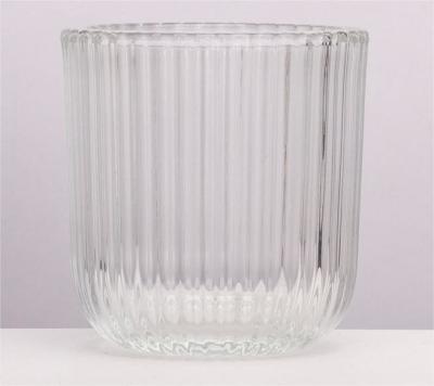 China 325ml Wedding Party Glass Candle Holders Elegant Transparent Design Home Decor for sale