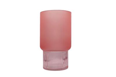 China H25cm Elegant Pink Glass Vase for Flowers Decor for Home Office Kitchen for sale