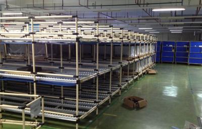 China El almacenamiento industrial de Warehouse del estante de acero revestido del almacenamiento del PE atormenta la pista de 85 rodillos en venta
