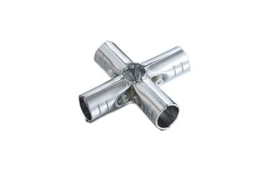 China Dia 28mm Lean Pipe Metal Pipe Connectors Chrome Plated Electrophoretic Processing for sale