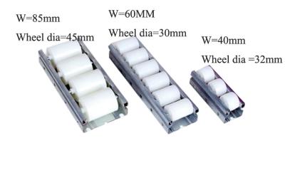 China Largura reciclável das rodas plásticas de alumínio 60mm da trilha do quadro com rolos 60-A do PE à venda