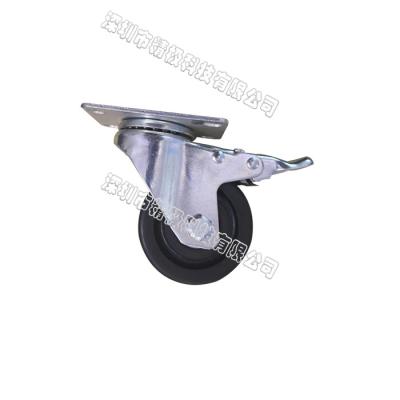 China Black Flat 5 Inch Swivel Caster Wheels Industrial Anti Static ESD With Brake for sale
