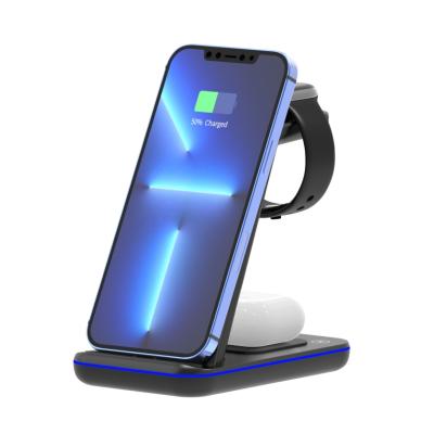 China Android 3 In 1 Wireless Charger 9V Low Tension Samsung Smart Wireless Charger for sale