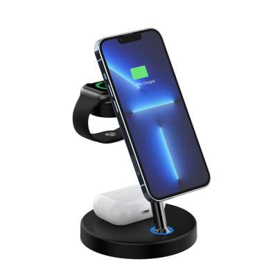 China FCC Certified Magnetic Portable Charger , 4 In 1 Wireless Charging Station 15w for sale