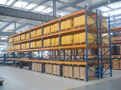 China Metal shelf racking systems , Palletised Products  heavy duty storage shelves  12m for sale