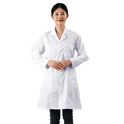 China Pharmaceutical Factory White Unisex Lab Coat Long Sleeve Collar For Adults for sale