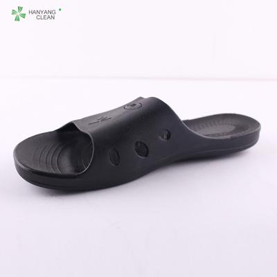 China Anti static ESDspu black cleanroom working slippers for sale
