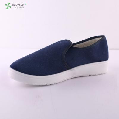 China PU PVC Blue Canvas Anti Static Shoes With Absorb Sweat / Dexterity for sale