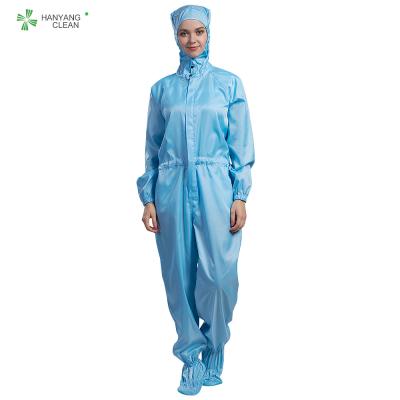 China Food Processing Anti Static Suit Dust Proof Clothing Straight Open Button Lapel Gown for sale