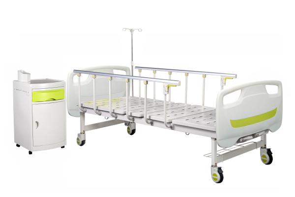 Quality Two Functions  Detachable ABS Head &Foot board Medical Bed Manual Hospital Bed Hospital Patient Bed for sale