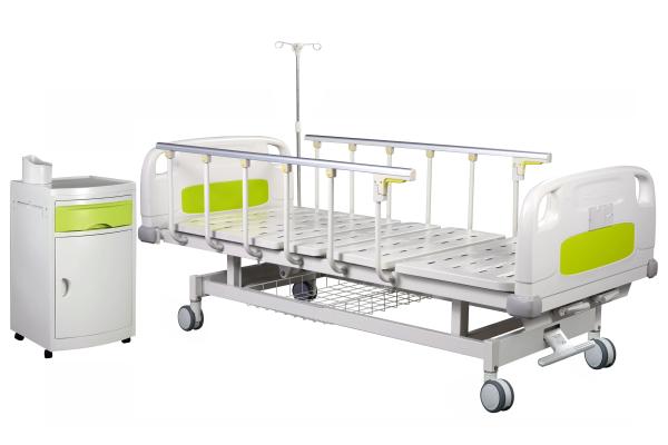 Quality Nursing 2 Crank ABS 750MM Manual Crank Hospital Bed for sale