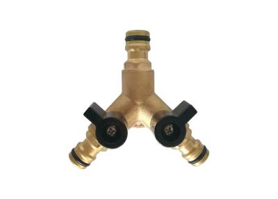 China Easy Connect Brass Three Way Ball Bibcock Valve Tap with Aluminum Handle for sale