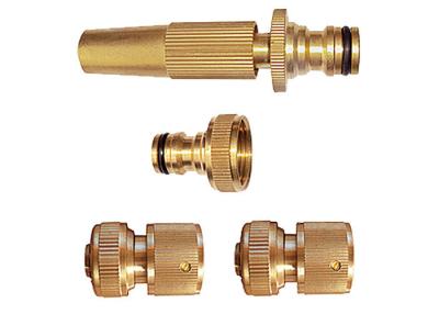 China RB Adjustable Brass Spray Nozzle with Click Easy Connect Hose Coupling Set / Kit for sale