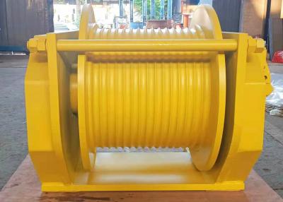 China Lebus Rope Groove Drum Hydraulic Crane Winch With Encoder And Belt Brake for sale