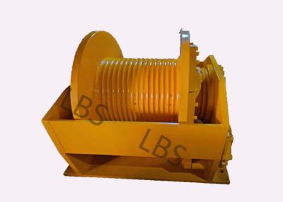 China Hot Dip Galvanized Hydraulic Crane Winch , Wire Rope Winch Yellow 40m/Min for sale