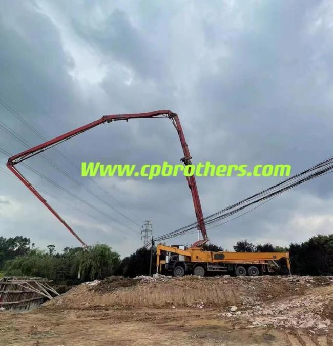 Pecfect Original Condition 2013 Putzmeister 56m Concrete Pump Placing Boom Beton Boom Pump Truck on Benz Chassisstable Working in Job Site Every Day