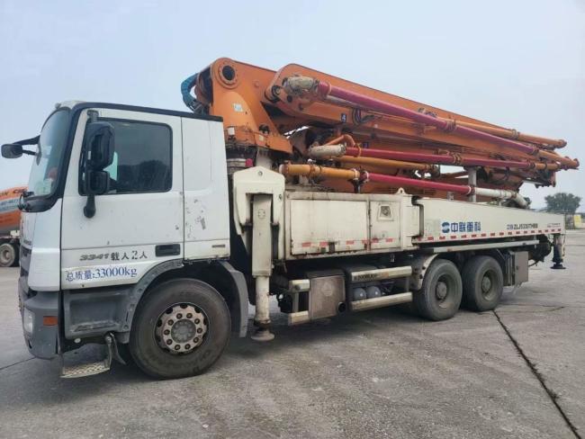 2014 Zoomlion 47m Concrete Pump Truck Concrete Boom Pump Concrete Mixer Machine Mercedes Benz Used Concrete Pump Truck