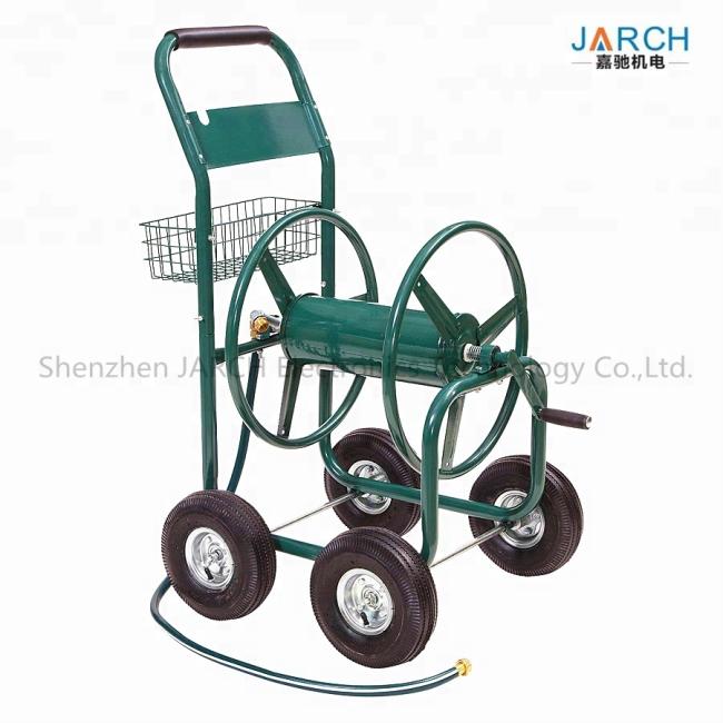 Liberty Garden Residential 4-Wheel Steel Garden Hose Reel Cart, Holds 350-Feet of 5/8-Inch Hose Green