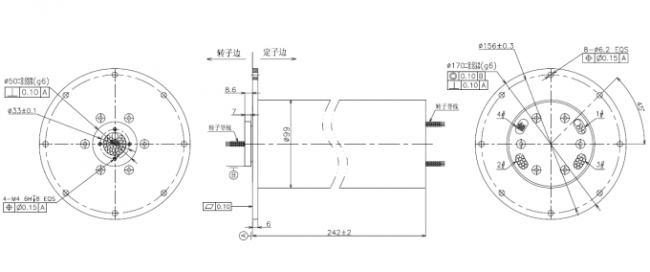 50 mm ID Through Hole Slip Ring with Multiple Circuits and Long Life for Rotary Tables