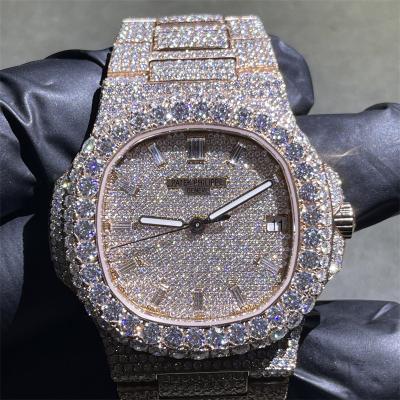 China OEM Moissanite Bust Down Watch Luxury Handmade VVS Moissanite Diamond Watch for sale