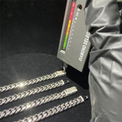 China Custom Name Moissanite Cuban Link Bracelet S925 Sterling Silver Vvs Diamond Necklace for sale