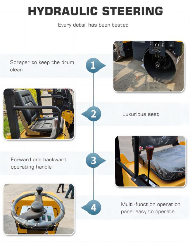 Full Hydraulic Road Roller Compactor with Double Drum Diesel Engine Road Roller Sell