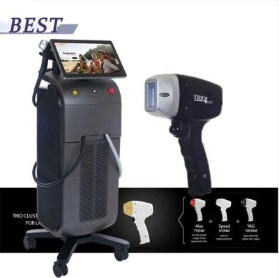 China CJ Titanium Iso Diode Laser Triple Wavelength 755 808 1064 Laser Hair Removal Machine Price for sale