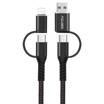 China OD3.5mm Tangle Free USB Lightning Cable Type C Micro Cable PD 60W for sale